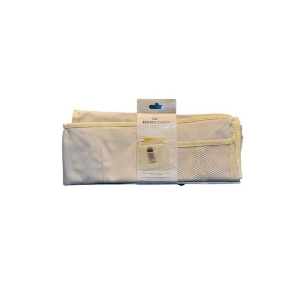 4/$40 OCM Bedside Caddy DLX Cream Mattress Hanging‎ Storage Organizer Dorm